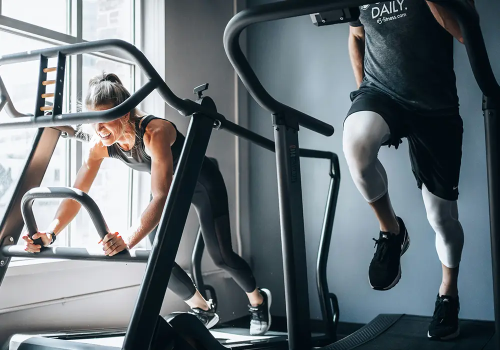 People using gym machines